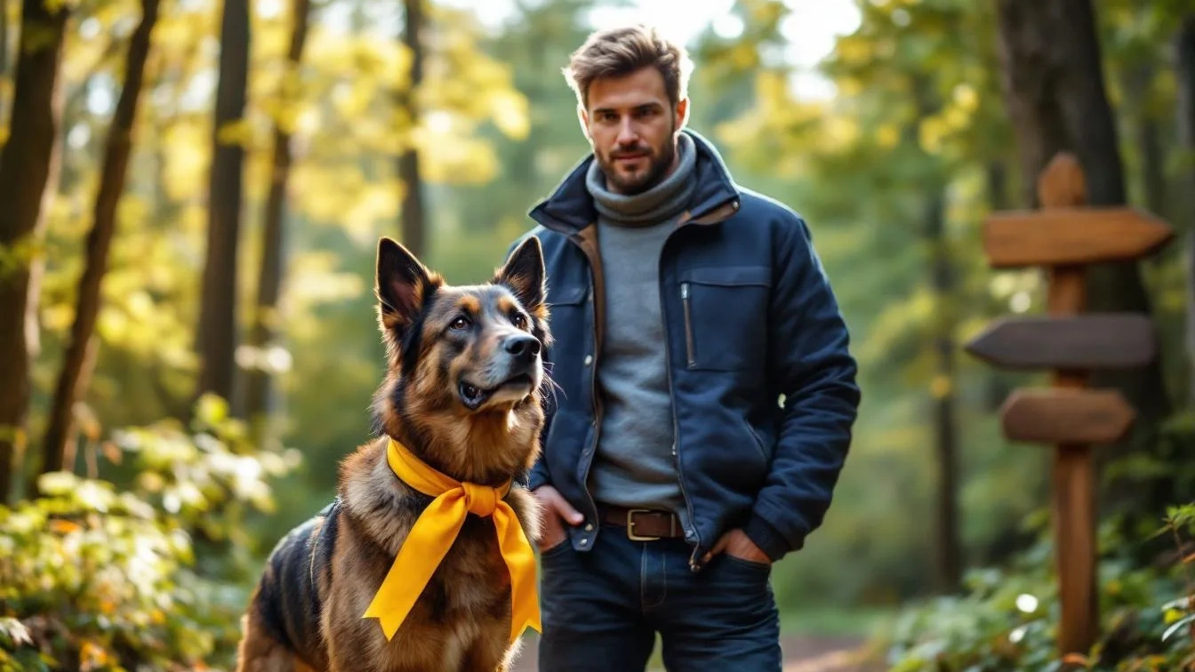 Das gelbe Band: Eine wichtige Warnung für alle Hundebesitzer beim Spaziergang.