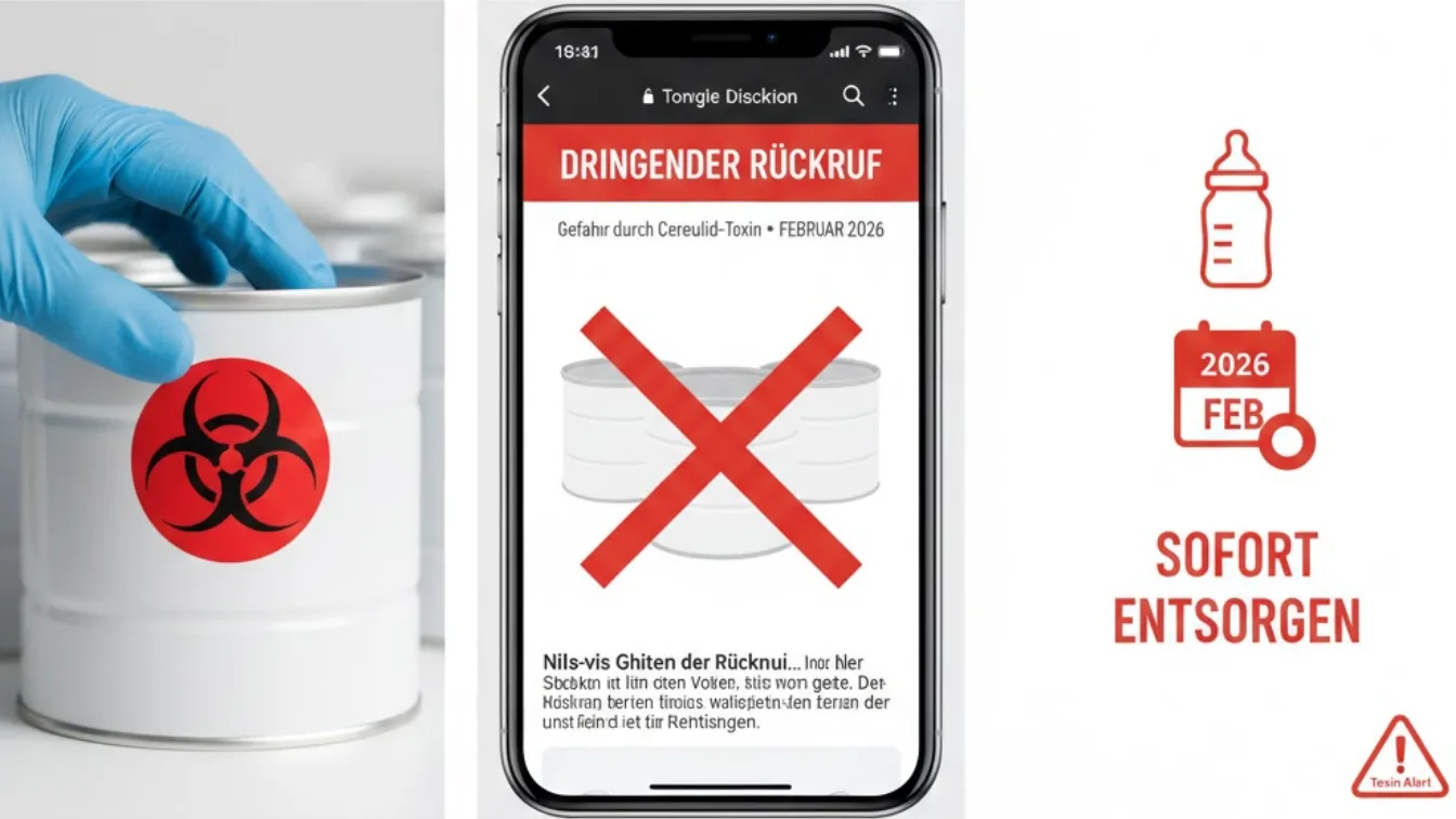 Gefahr durch Cereulid-Toxin: Warum dieser Rückruf für Babynahrung im Februar 2026 lebenswichtig ist